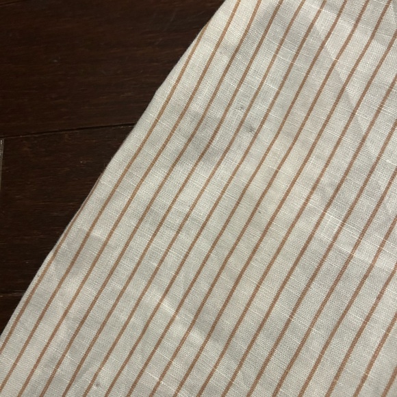 VRG GRL Linen Pinstripe Button Down Long Sleeve Oversized Shirt Coastal | Sz S/M - Picture 13 of 13